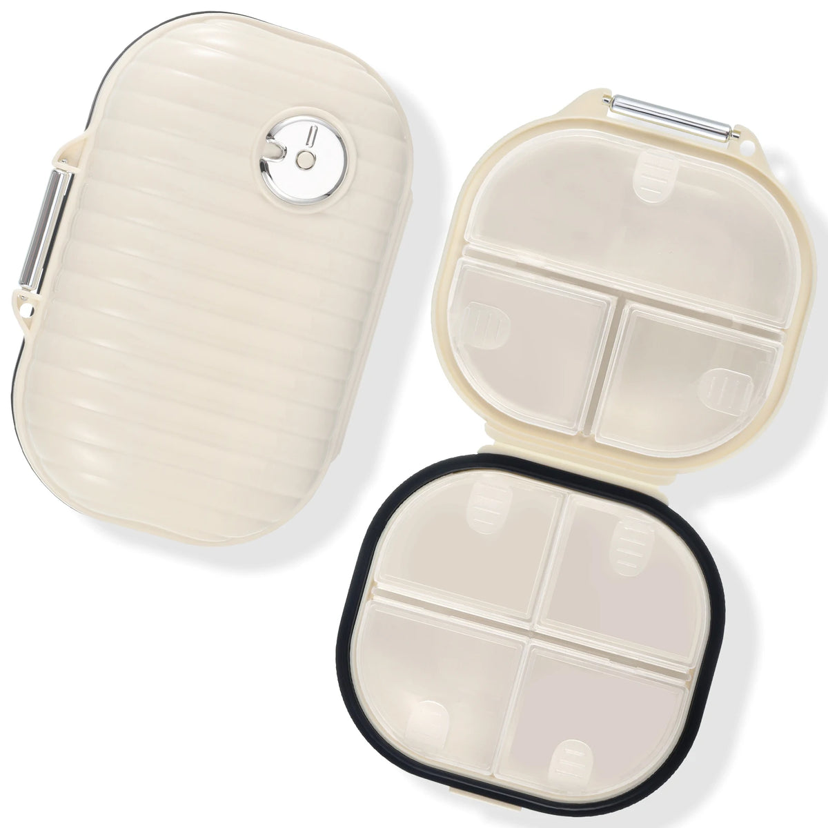 2-Pack Portable 7-Compartment Travel Pill Organizer Cases