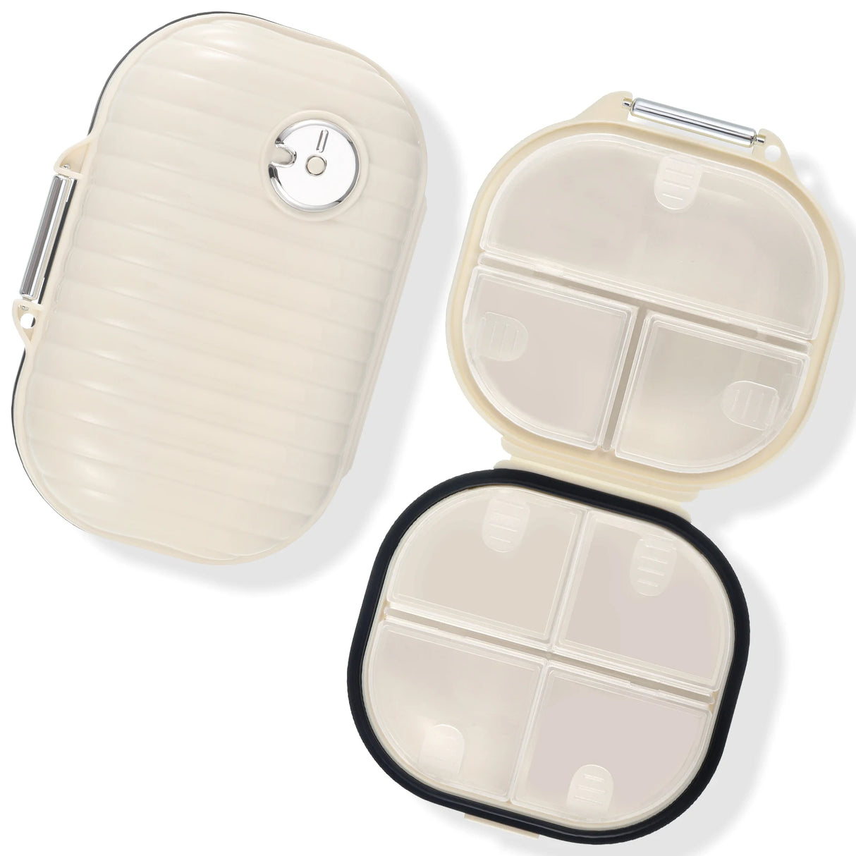 2-Pack Portable 7-Compartment Travel Pill Organizer Cases