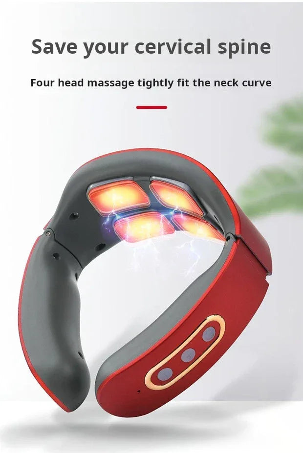 Neck Shoulder Heated Pulse Massager With 4 Kneading Heads - Omega Lifestyles