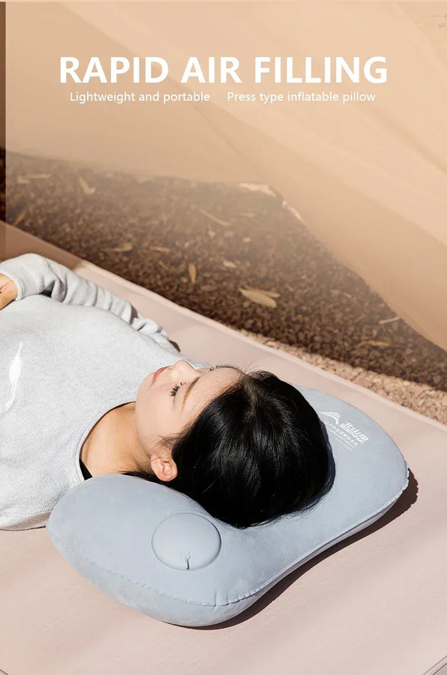 Inflatable Portable Camping Pillow With Built-In Pump - Omega Lifestyles