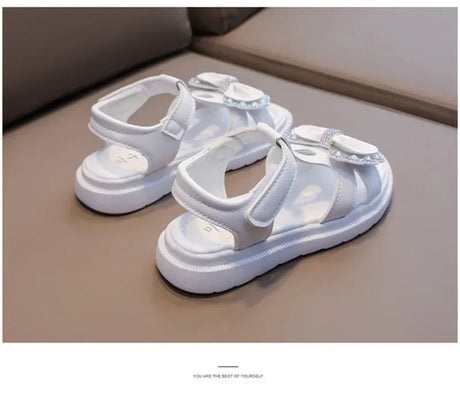 Girls Patent Leather Bow Soft Sole Sport Sandals - Omega Lifestyles
