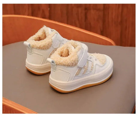 Children Plush Anti-Skid Cotton Leather Winter Sneakers - Omega Lifestyles