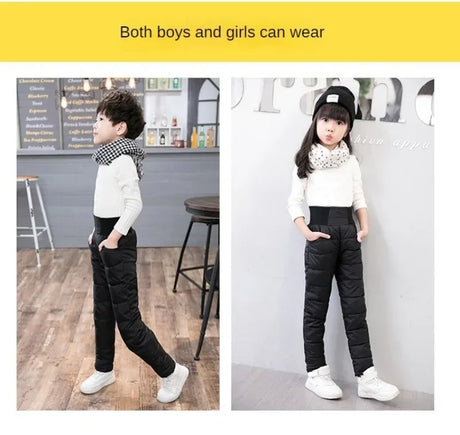 Kids Winter Cotton Padded Warm Elastic Waist Leggings - Omega Lifestyles