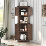 Farmhouse 5-Tier Engineered Wood Corner Cabinet