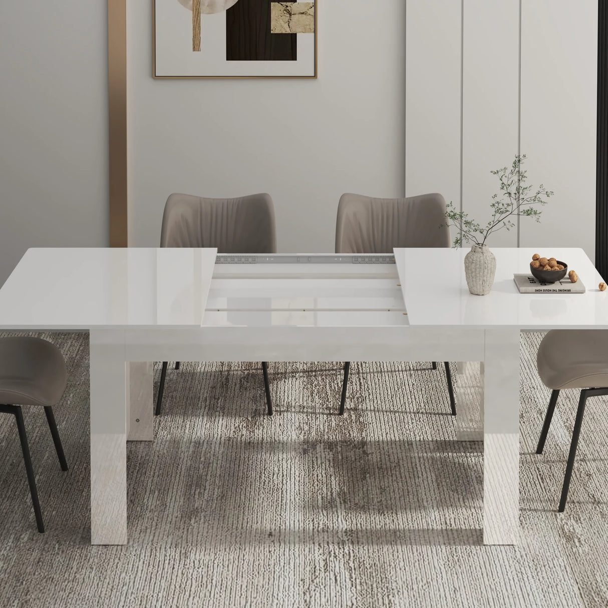 Modern Extendable Wooden Dining Table For 6 To 10 Persons