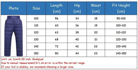 Kids Winter Cotton Padded Warm Elastic Waist Leggings - Omega Lifestyles