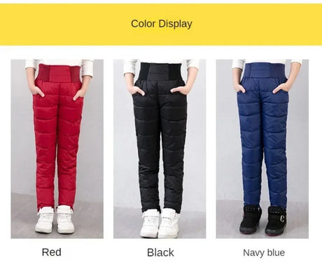 Kids Winter Cotton Padded Warm Elastic Waist Leggings - Omega Lifestyles