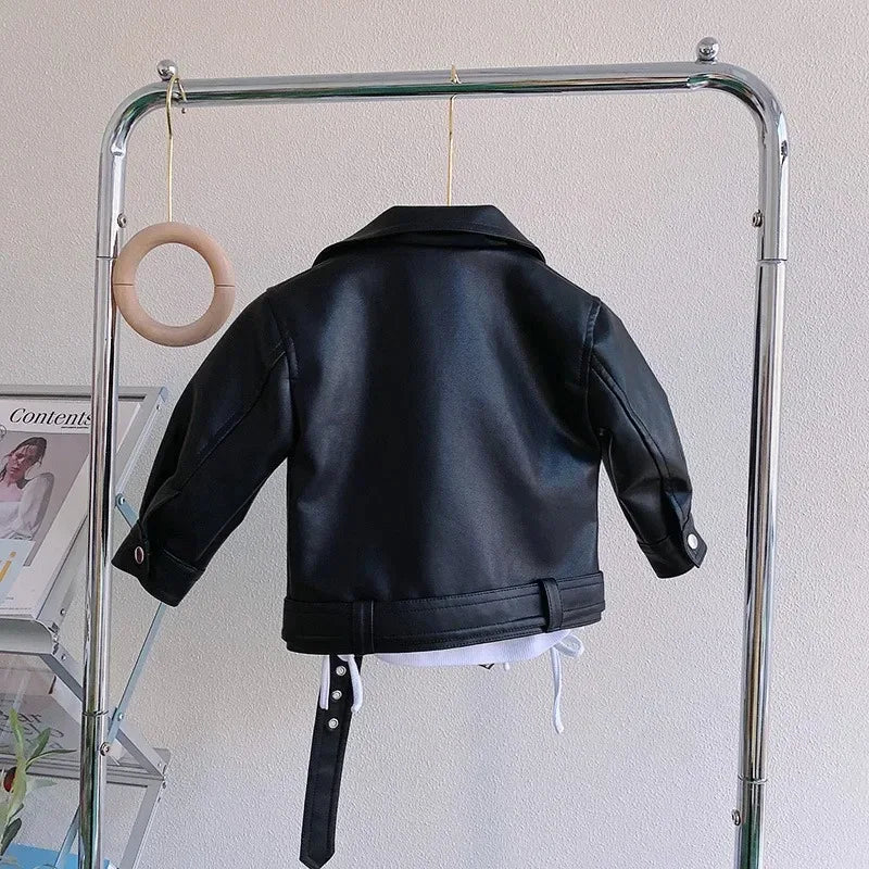 Children’s Autumn Thin Cotton Polyester PU Leather Jacket - Omega Lifestyles