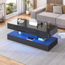 Modern LED High Glossy Wood Coffee Table With Storage