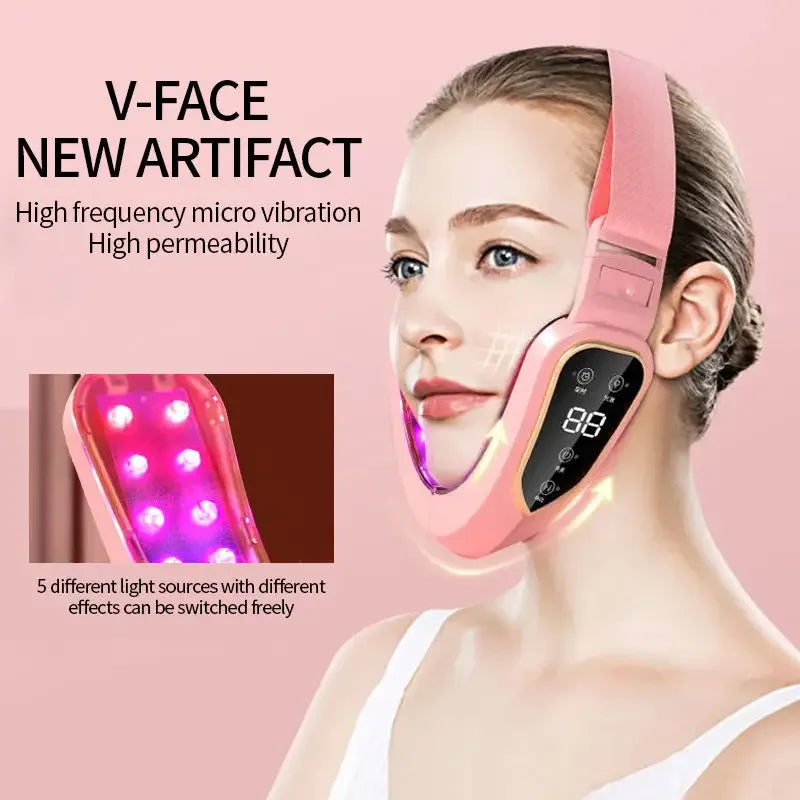 LED Photon Therapy Facial Slimming Vibration Massager - Omega Lifestyles