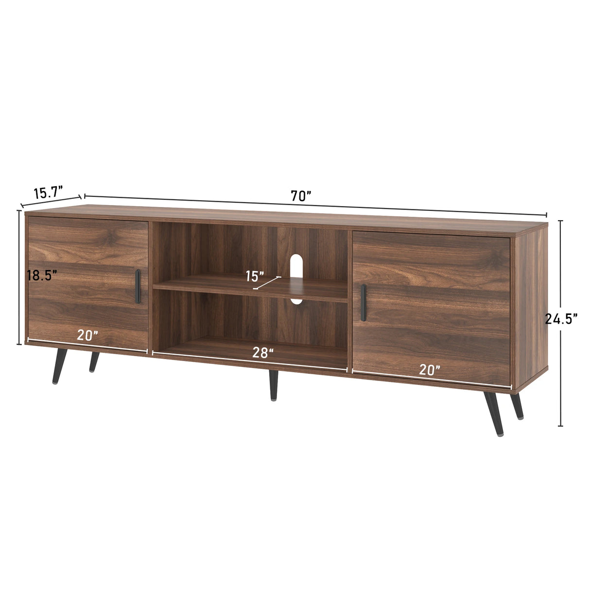 Modern Mid Century MDF Wood TV Stand Console
