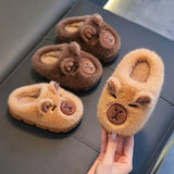 Kids Plush Anti-Slip Winter Warm Cotton Slippers