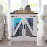 24-Inch Farmhouse Industrial End Table With Charging Station