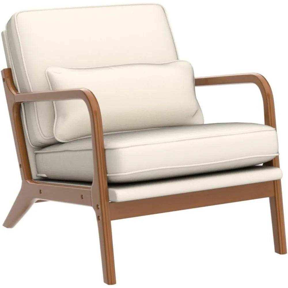 Mid-Century Linen Upholstered Accent Chair - Omega Lifestyles