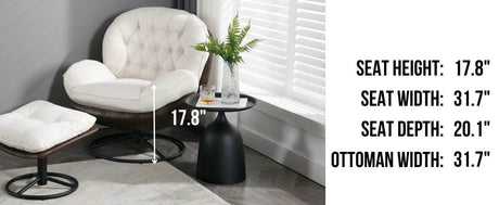 Cream Linen Mid Century Swivel Accent Chair - Omega Lifestyles