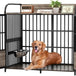 Heavy Duty Indoor XL Dog Crate With Adjustable Bowls - Omega Lifestyles