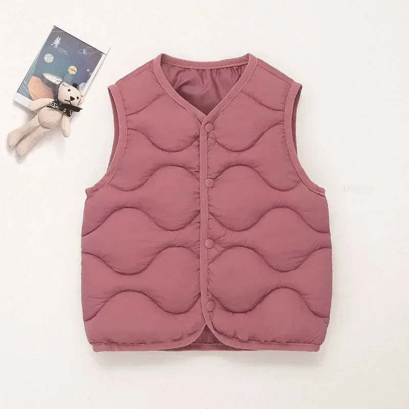 Children’s Thickened Cotton-Polyester Warm Winter Vest