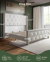 Velvet Upholstered Wingback Platform Bed Frame - Omega Lifestyles