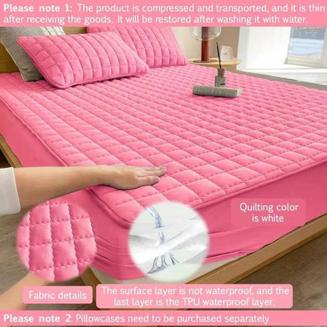 Waterproof Soft Plaid Mattress Protector Set - Omega Lifestyles