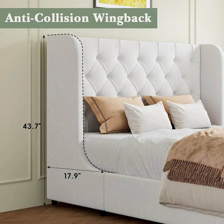 Upholstered Velvet Tufted Bed Frame - Omega Lifestyles