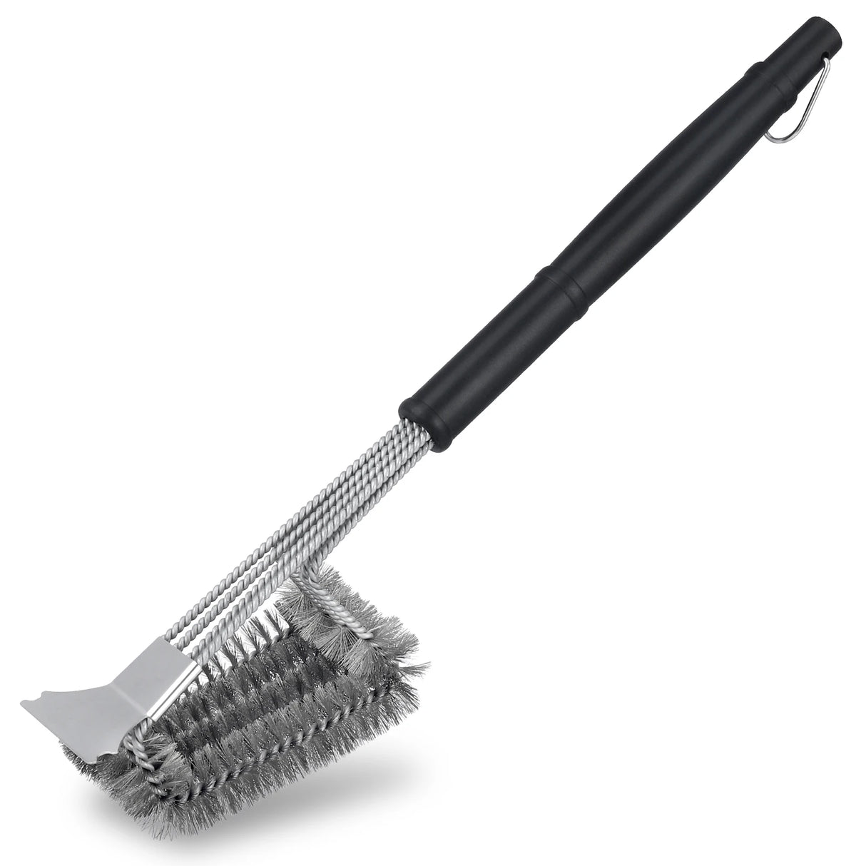 Stainless Steel Grill Brush With Scraper And Scrubber