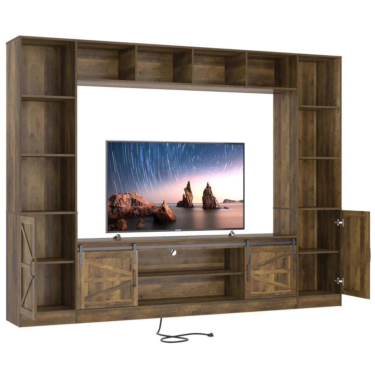 Modern 4-Piece Wall Unit TV Stand With Bookshelves