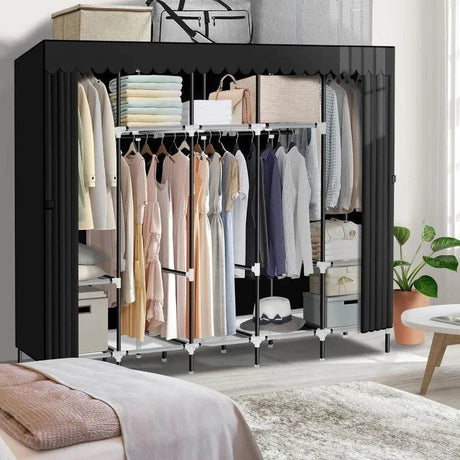 82-Inch Portable Wardrobe Closet With Shelves - Omega Lifestyles