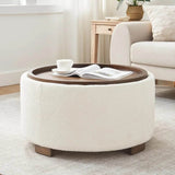 Modern Round Storage Ottoman Coffee Table - Omega Lifestyles