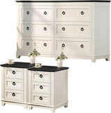 Farmhouse 3-Piece Dresser And Nightstand Set - Omega Lifestyles