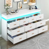 Modern 10-Drawer Dresser with LED Light - Omega Lifestyles