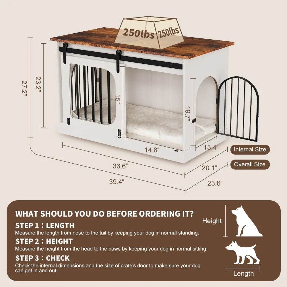 Farmhouse Style Large Indoor Dog Kennel Furniture - Omega Lifestyles