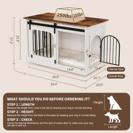 Farmhouse Style Large Indoor Dog Kennel Furniture - Omega Lifestyles