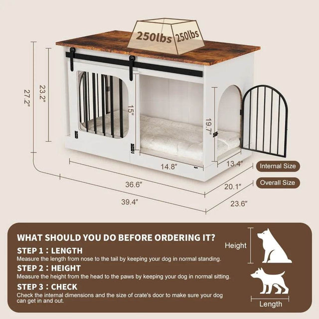 Farmhouse Style Large Indoor Dog Kennel Furniture - Omega Lifestyles