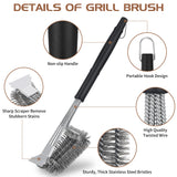 Stainless Steel Grill Brush With Scraper And Scrubber