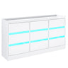9-Drawer Wooden Dresser With LED Lights And Charging Station