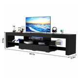 Modern RGB LED Wooden TV Stand With Storage Drawers