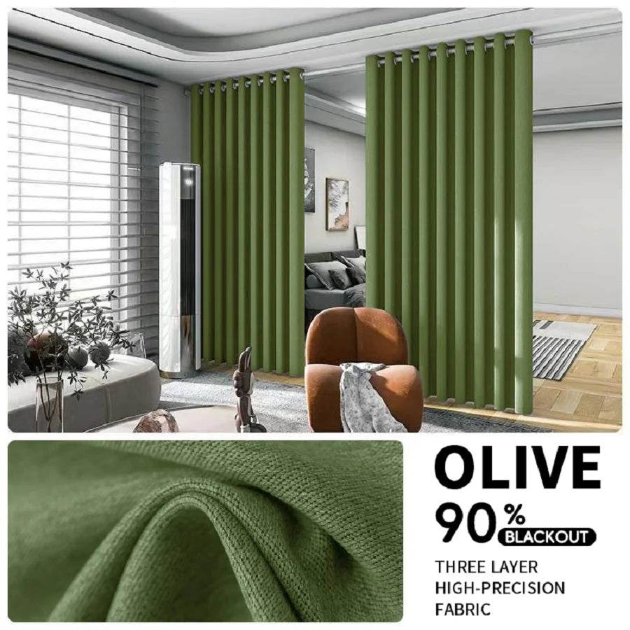 2-Piece Noise Reduction Grommet Top Room Divider Curtain