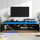 Modern 74-Inch LED TV Stand With Power Outlet and USB Ports