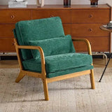 Mid-Century Modern Chenille Armchair with Lumbar Pillow - Omega Lifestyles