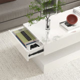 Modern LED High Glossy Wood Coffee Table With Storage