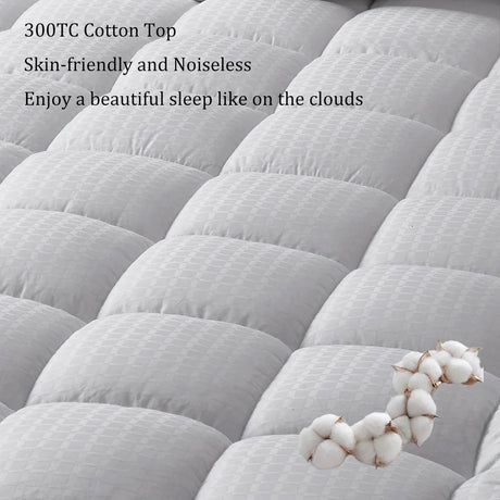 300TC Cotton Pillow Top Breathable Mattress Topper Twin - Omega Lifestyles