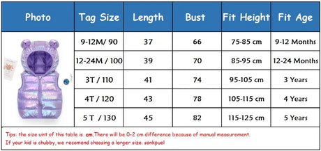 Children’s Hooded Winter Cotton Polyester Waistcoat Vest - Omega Lifestyles