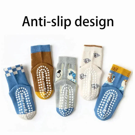 Children’s Cotton Non-Slip Cartoon Knit Socks - Omega Lifestyles