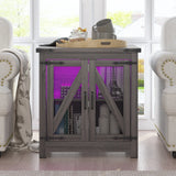 24-Inch Farmhouse Industrial End Table With Charging Station