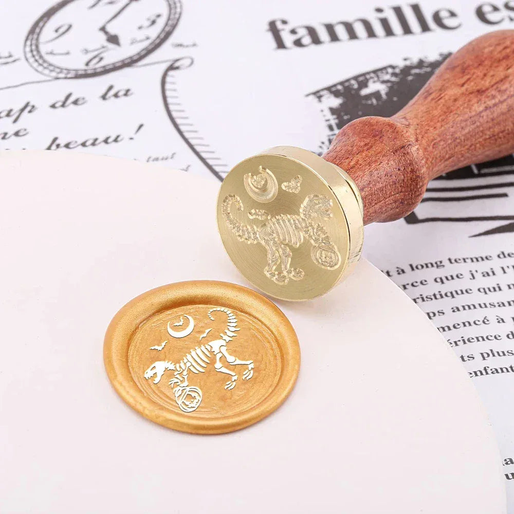 Brass Wax Seal Stamp With Removable Wooden Handle - Omega Lifestyles
