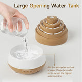 Ultrasonic Wood Grain Aroma Diffuser With Colorful LED Light - Omega Lifestyles