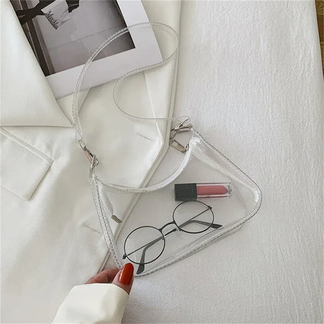 Clear PVC Small Zipper Shoulder Bag For Women - Omega Lifestyles