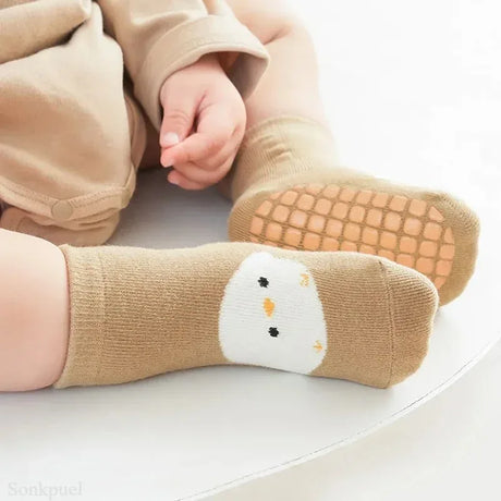 Set Of 6 Kids Non-Slip Cartoon Pattern Floor Socks - Omega Lifestyles
