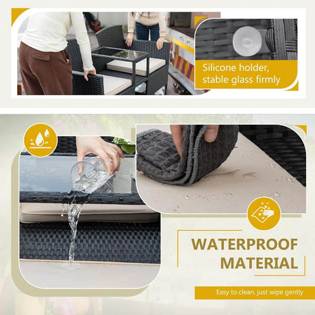 Outdoor Furniture Patio Loveseat Wicker Bench - Omega Lifestyles