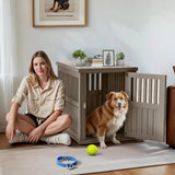 Lockable Resin Dog Crate End Table Nightstand - Omega Lifestyles